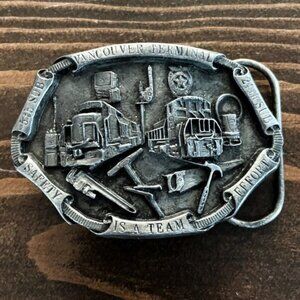 Pewter Burlington Northern Santa Fe Railway Safety Award Belt Buckle BNSF